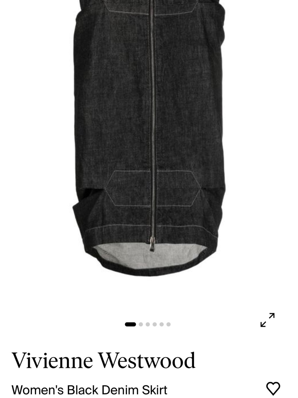 Vivienne Westwood Asymmetrical Black Denim Skirt with Front Zip - Picture 3 of 9